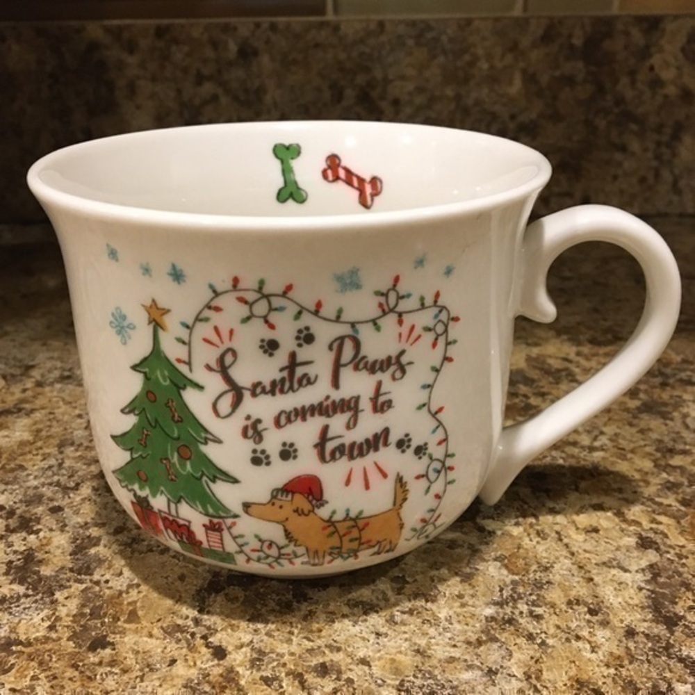 Pfaltzgraff Santa Paws is Coming to Town Coffee Mug Cup
